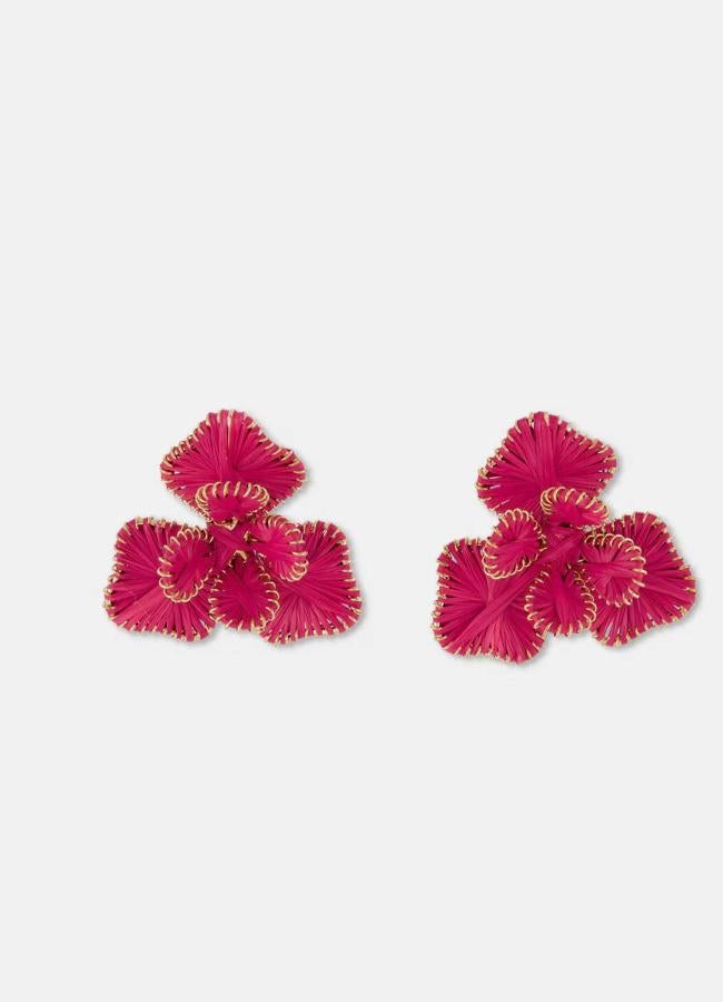 Pendientes color fucsia en forma de flor