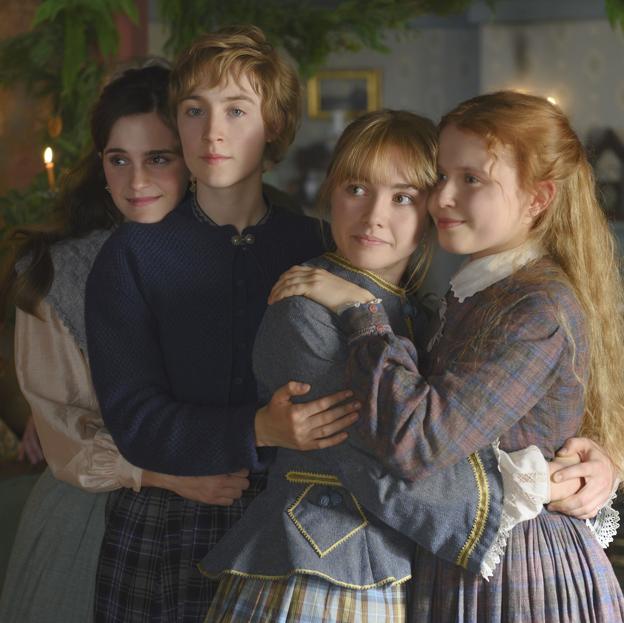 Emma Watson, Saoirse Ronan, Florence Pugh y Eliza Scanlen como las cuatro hermanas March en la última adaptación de Mujercitas.