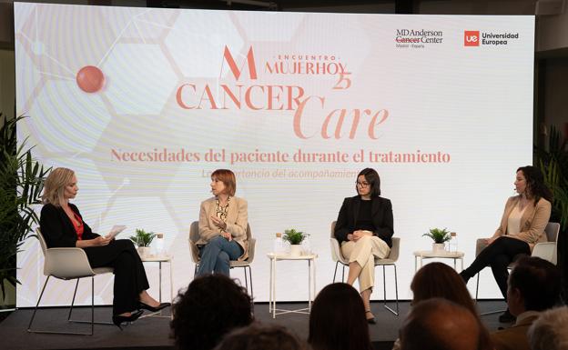 Valeria Moriconi (Profesora de la Universidad Europea de Madrid. Psicóloga y experta en psico-oncología); Vanesa Jorge (Responsable de Atención Psicosocial de la Asociación Española contra el Cáncer en Madrid); Nora García Pelluz (Enfermera oncológica. MD Anderson Cancer Center Madrid). Modera: Silvia Capafons.