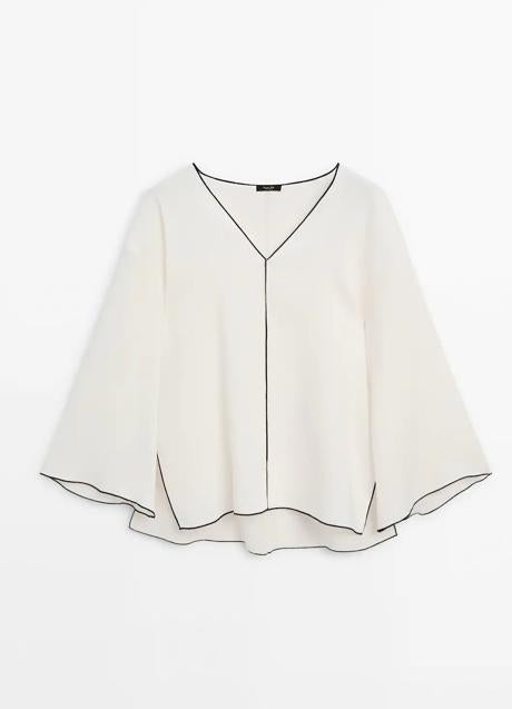 Blusa blanca de Massimo Dutti (69,99 euros)