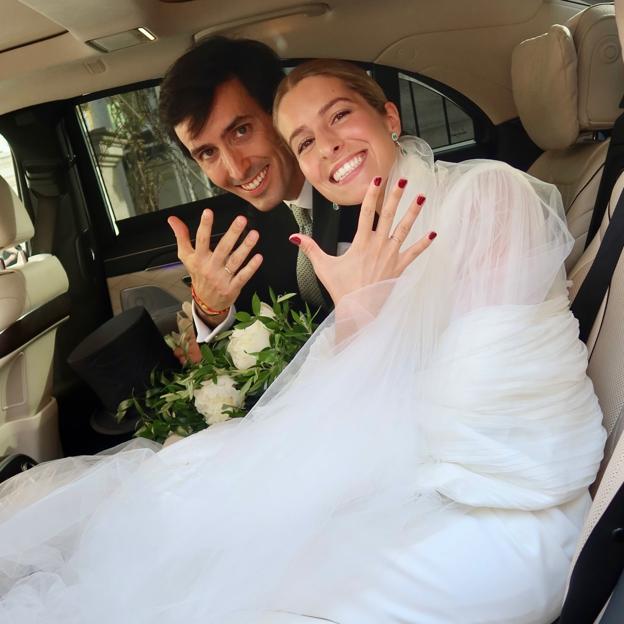 Amalio de Marichalar y Carlota Viguera el día de su boda. 