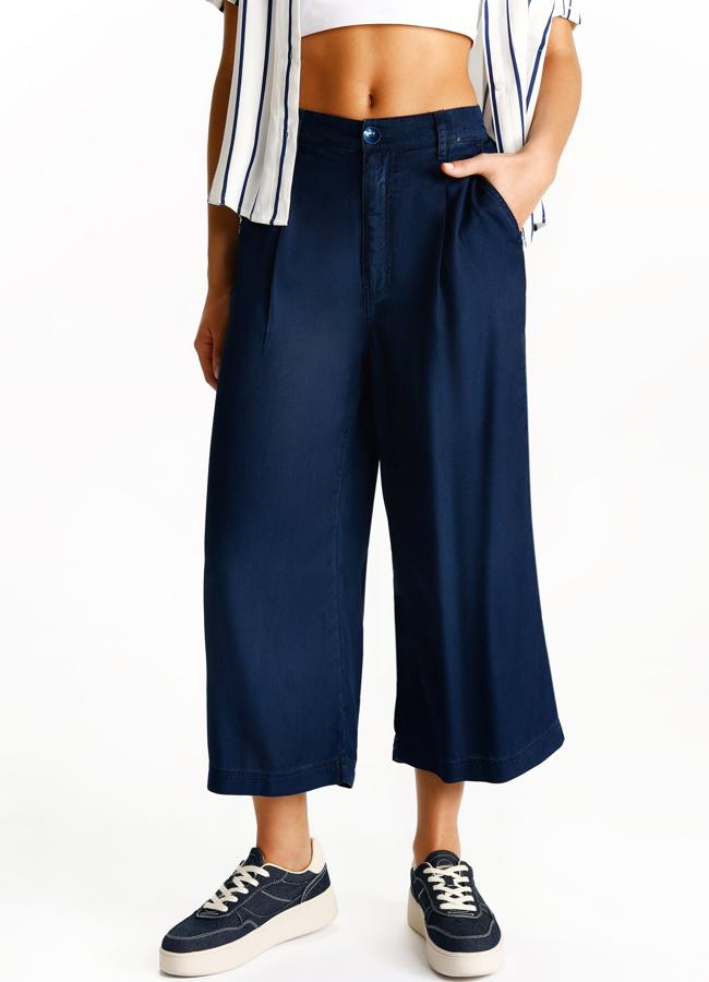 Pantalón culotte en denim oscuro de Lefties.