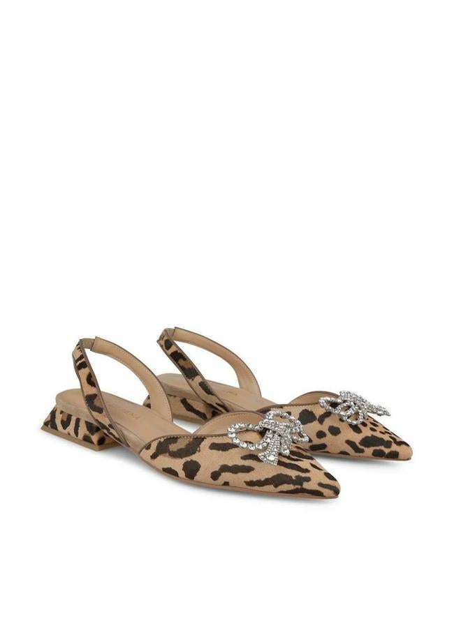 Bailarinas animal print con broche joya