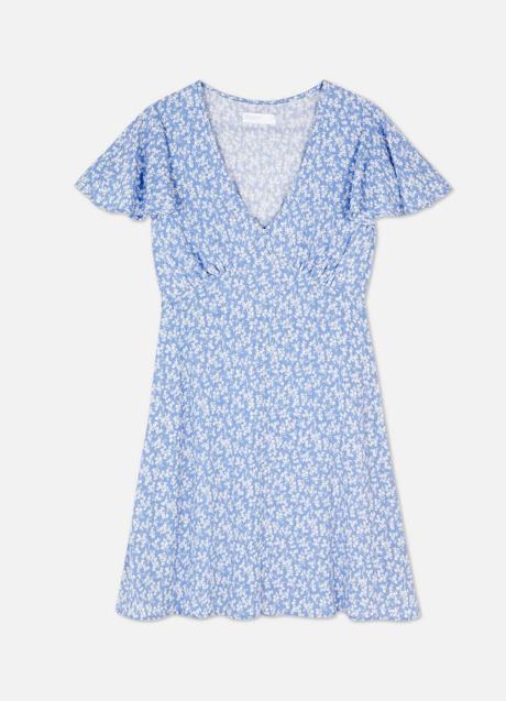 Vestido azul con estampado de flores de Primark (10 euros)