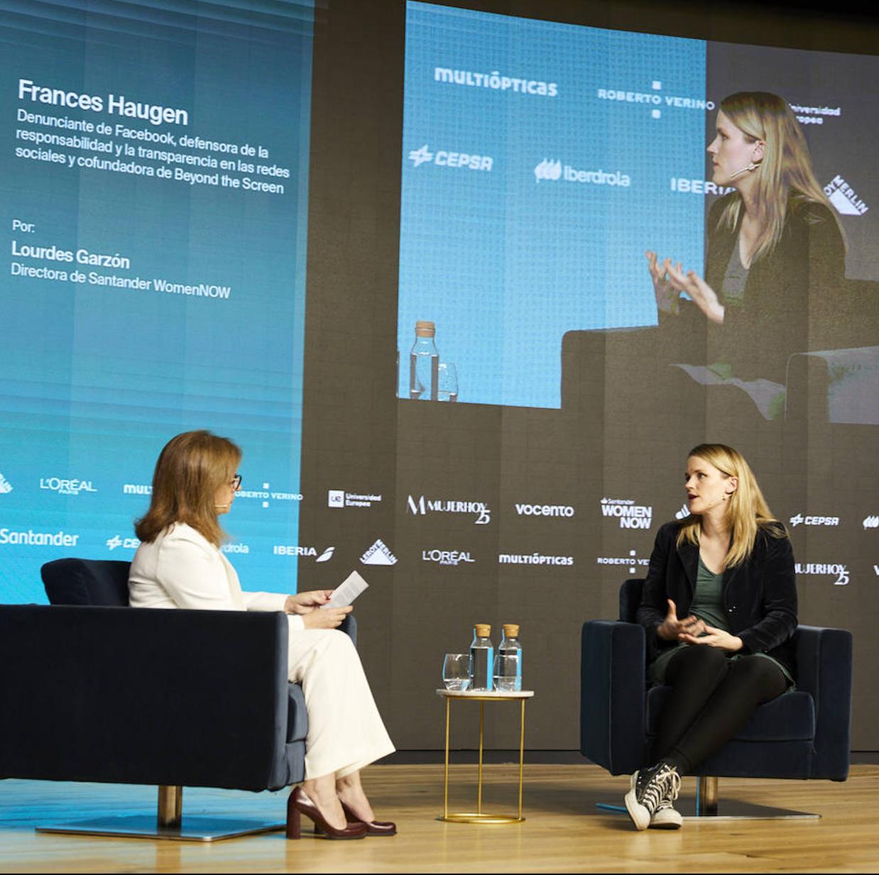 Frances Haugen, entrevistada por Lourdes Garzón en Santander WomenNOW./Álex Rivera