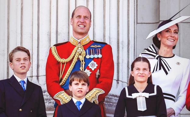 Los príncipes de Gales en el último Trooping the Colour. 