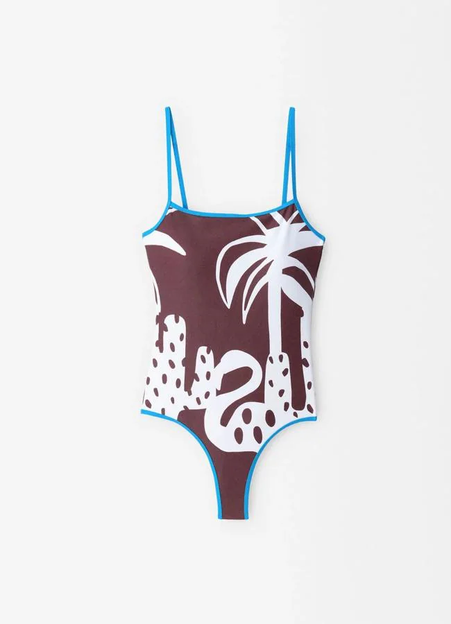 Swimsuit with tropical print