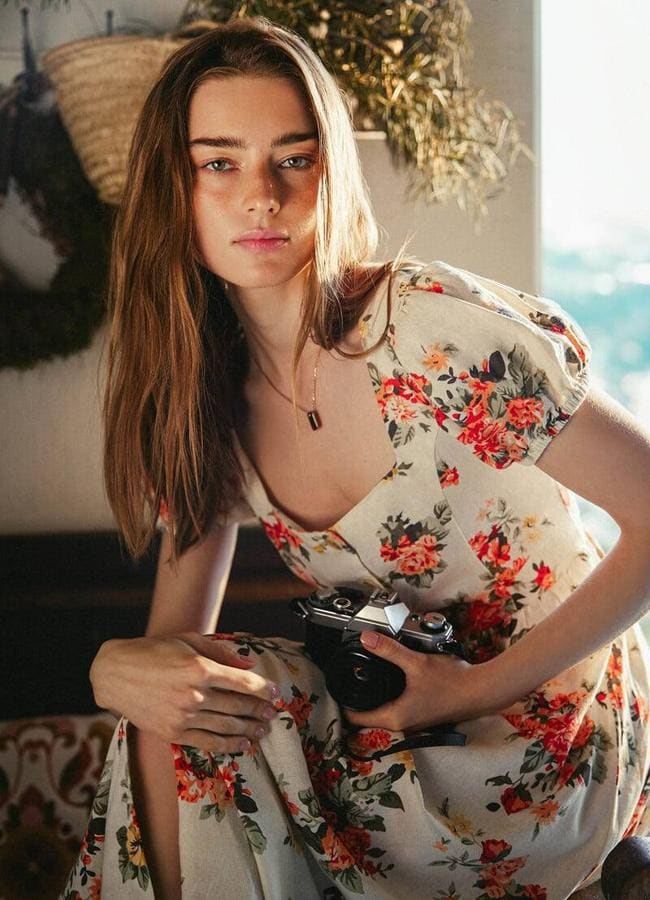 Vestido de lino con estampado floral