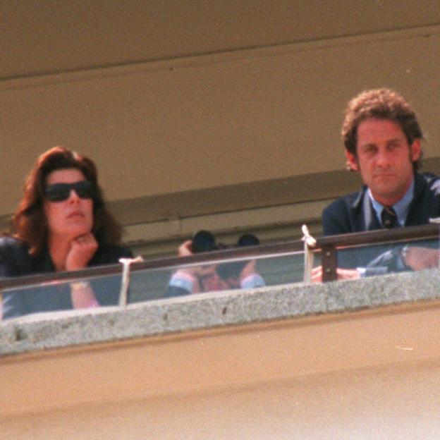 Carolina de Mónaco y Vincent Lindon, en el Gran Premio de Fórmula 1 de Montecarlo. 