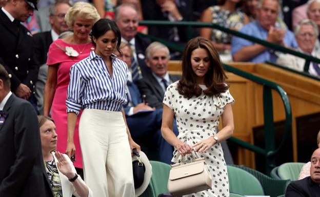 Kate Middleton y Meghan Markle en el torneo de Wimbledon de 2018. 