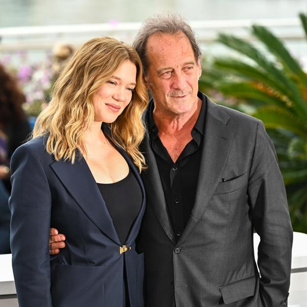 Vincent Lindon y Léa Seydoux, en la presentación de la película El segundo acto. 