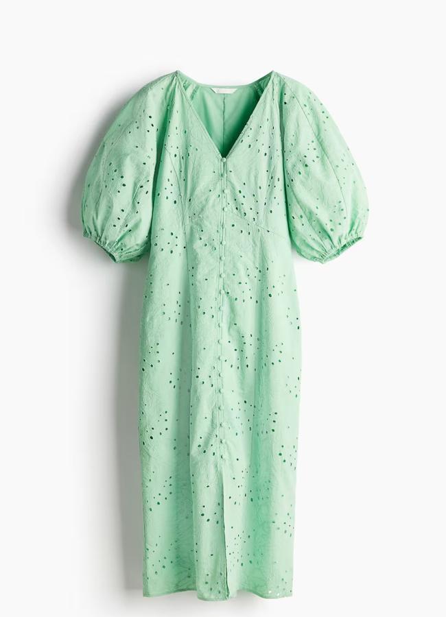 Vestido verde aguamarina de H&M, 54,99 euros.