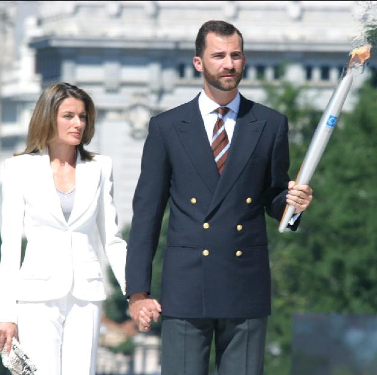 Doña Letizia y don Felipe durante los Juegos Olímpicos de Atenas de 2004. 