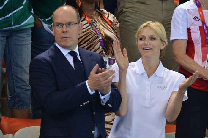 Los príncipes Alberto y Charlène de Mónaco durante los Juegos Olímpicos de Londres en 2012. 