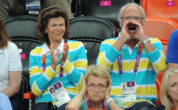 Carlos Gustavo y Silvia de Suecia en los Juegos Olímpicos de Londres en 2012. 