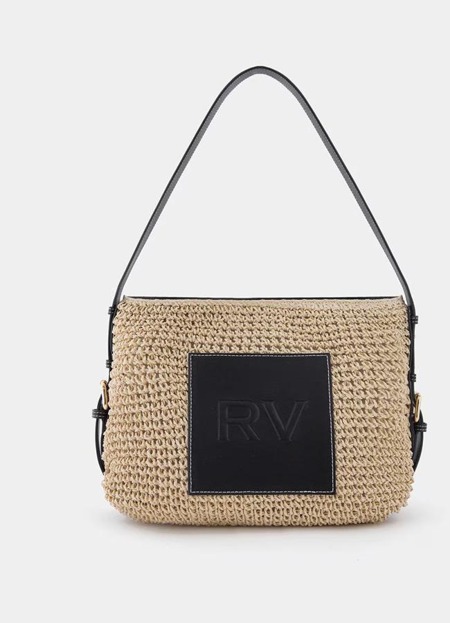 Bolso de rafia con logo de Roberto Verino.