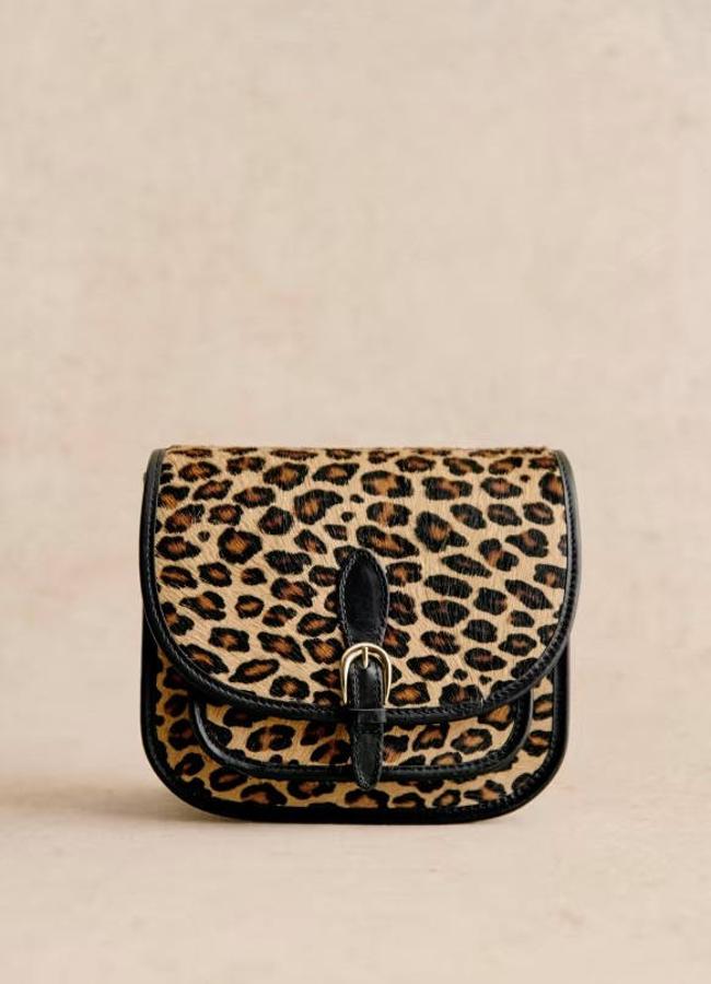 Bolso de piel pequeño con estampado de leopardo