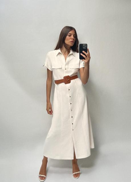 Vestido blanco de Zara (45,99 euros)