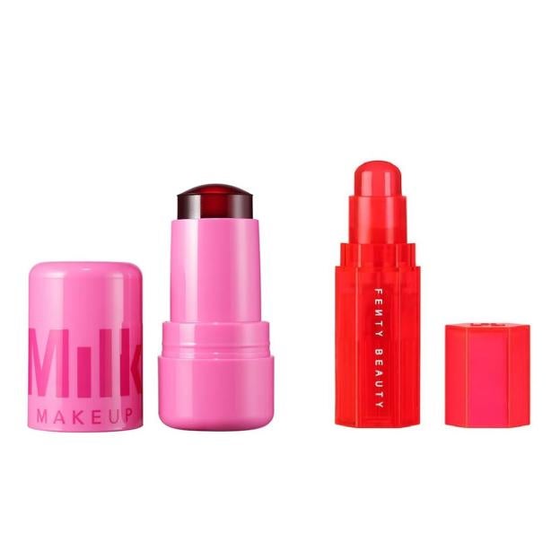 Cooling Water Jelly Tint de Milk Makeup. Precio: 28,99 euros/ Match Stix Color Adaptive Cheek + Lip Stick de Fenty Beauty. Precio: 29,99 euros