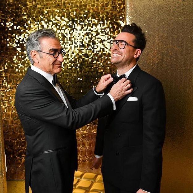 La fotografía con la que Dan Levy felicitó el día del padre a Eugene en 2019. 