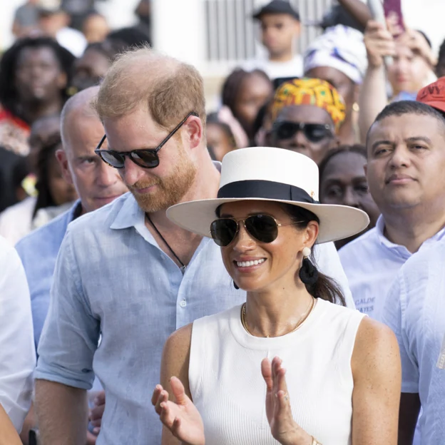 Harry y Meghan Markle en su reciente viaje a Colombia. 