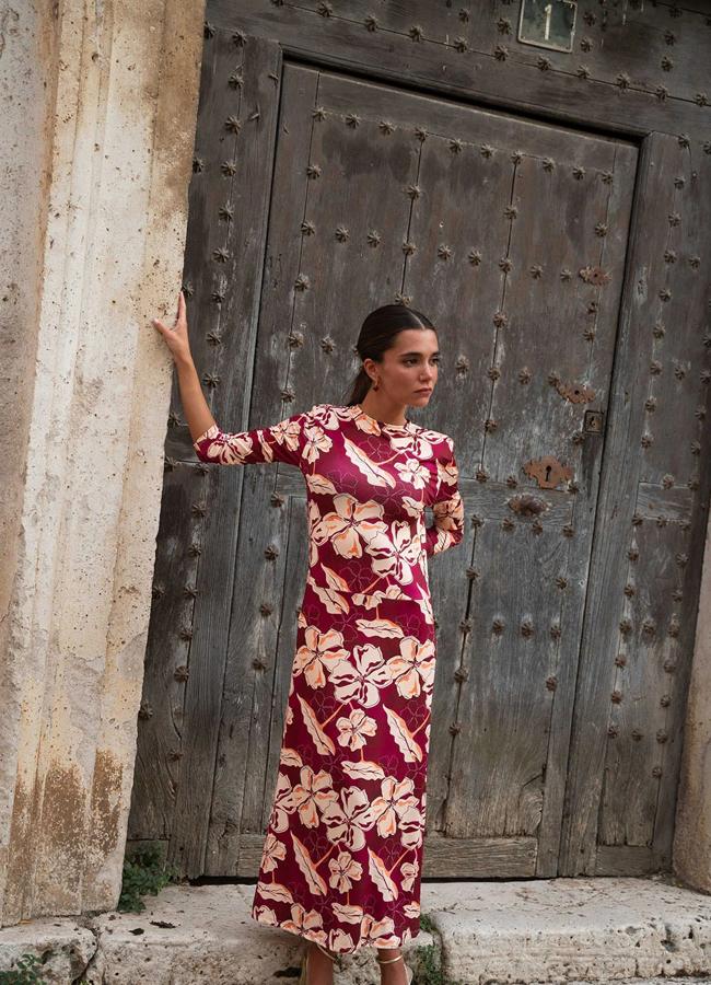 Vestido con estampado de flores de Muscari.