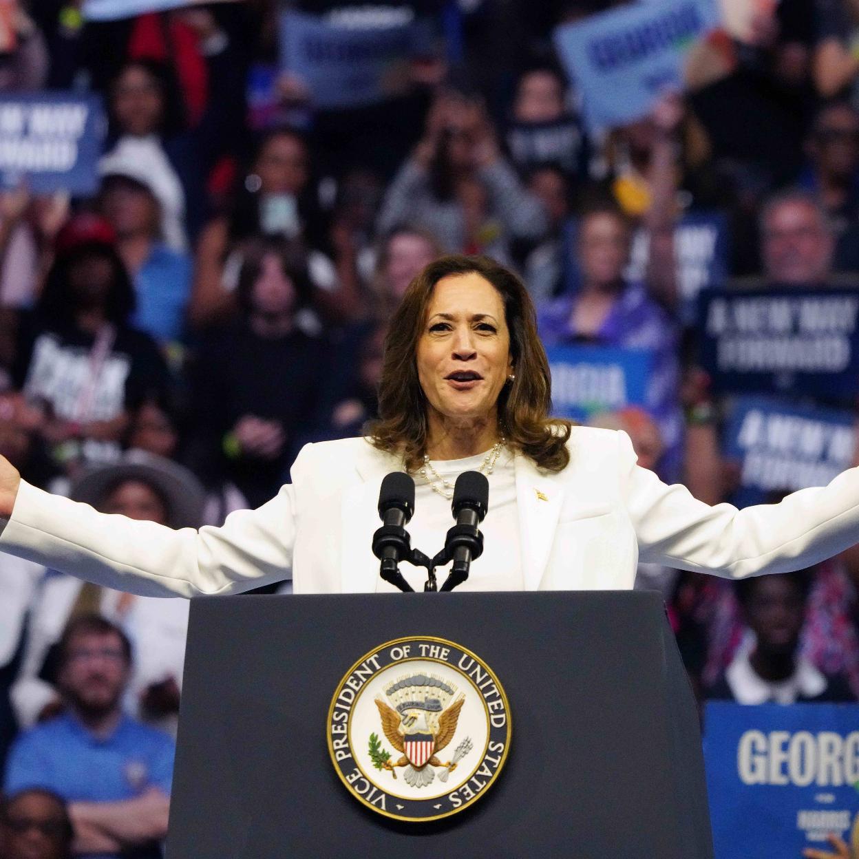 Kamala Harris durante un evento de campaña./gtres