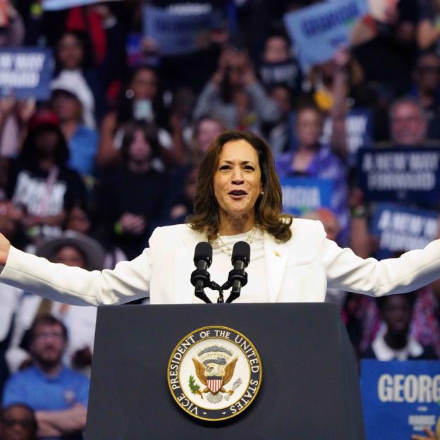 Kamala Harris durante un evento de campaña.