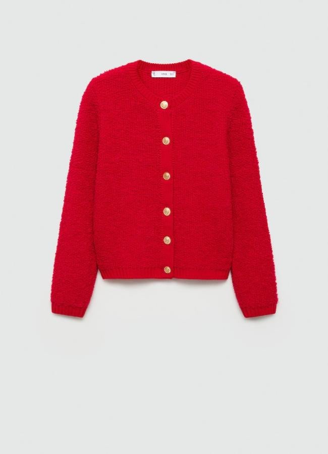 Cárdigan rojo de Mango, 39,99 euros.