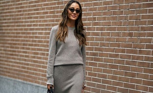 Conjuntos de punto con falda, el look de invierno perfecto para llevar con botas