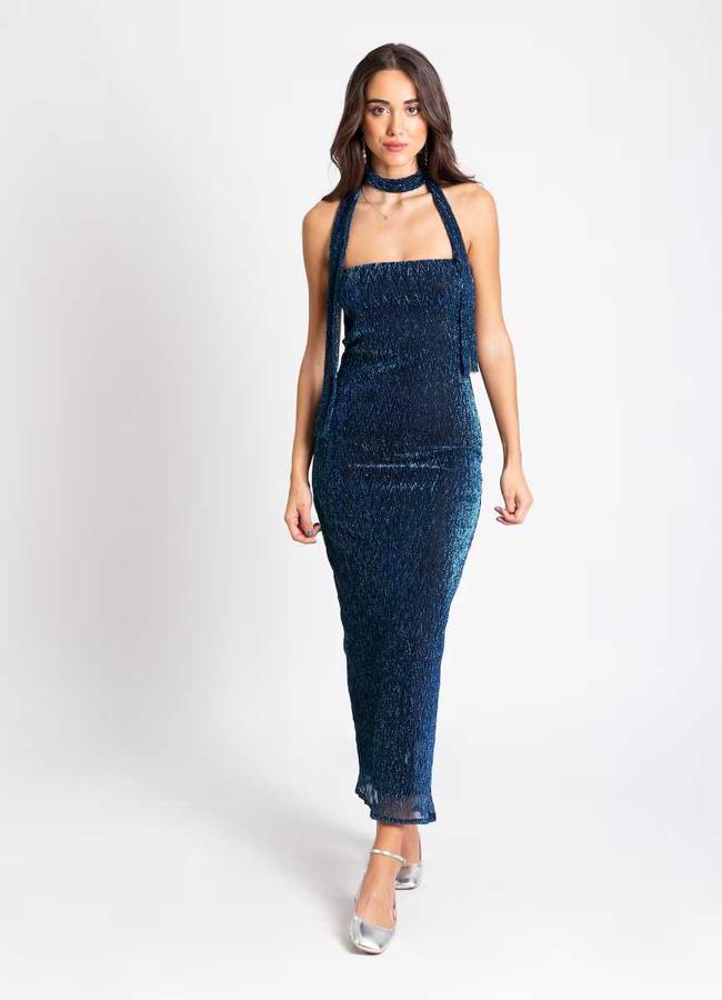 Vestido midi de tubo con brillo (79,95€/ The-Are