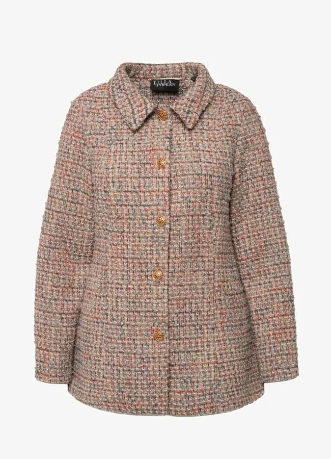 Chaqueta de tweed un poco más larga de Ulla Popken, 144,99 euros.