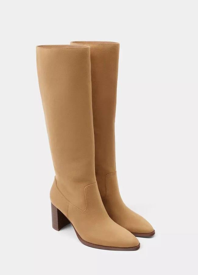 Botas altas tacón de Lefties (39,99€)