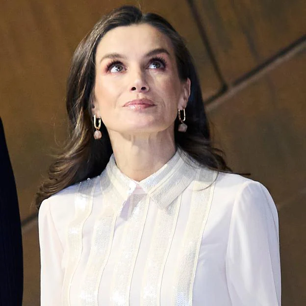 La reina Letizia durante su visita a Bilbao. 