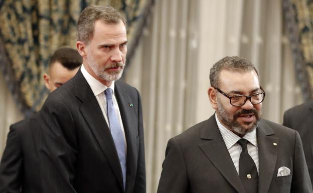 El rey Felipe VI y Mohamed VI de Marruecos. 