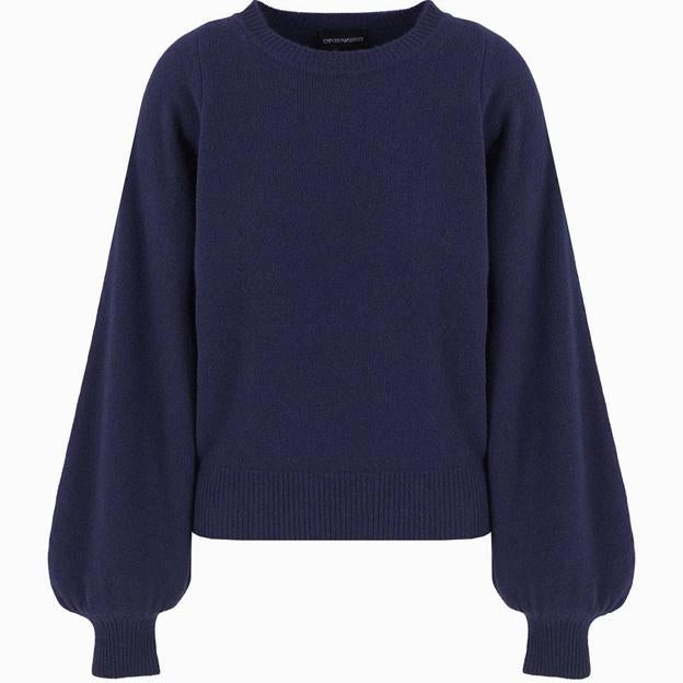 Jersey de mujer de lana cashmere con mangas raglan abullonadas (246€ en El Corte Inglés)