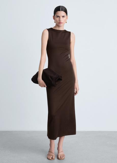 Vestido marrón de Mango (25,99 euros)