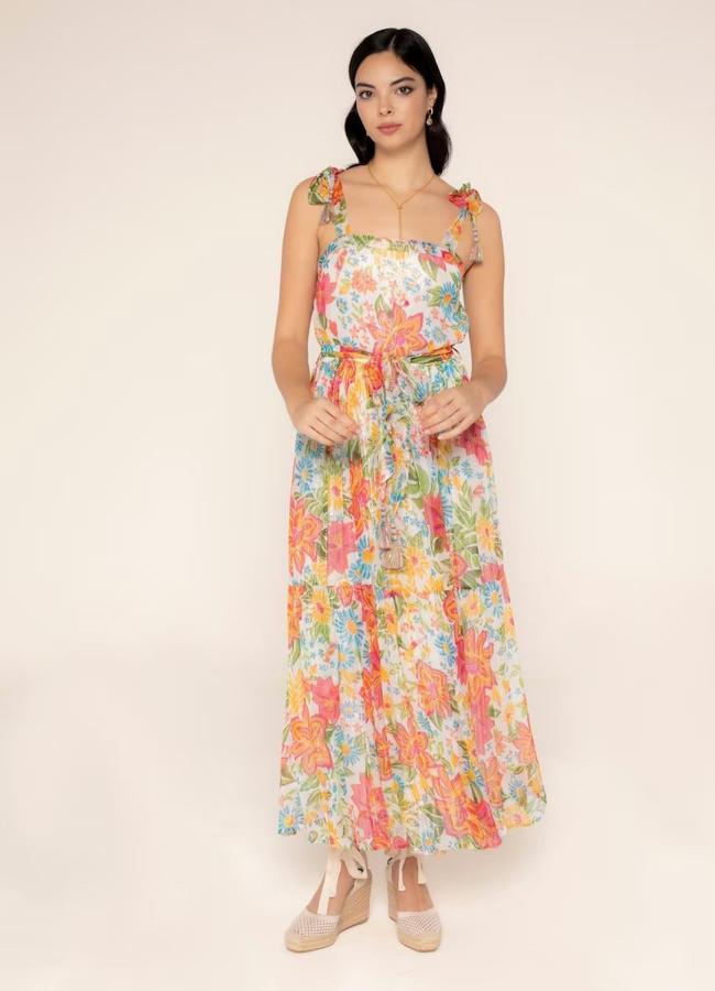 Vestido estampado multicolor con floral print