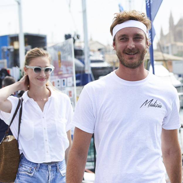 Pierre Casiraghi y Beatrice Borromeo, en la Copa del Rey de vela de 2017 en Mallorca. 