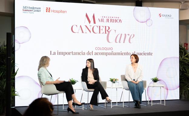 Silvia Capafons, Claudia Nualart, enfermera de MD Anderson Cancer Center Madrid Hospiten y Paloma Romero, psico oncóloga de la Asociación Española contra el Cáncer.