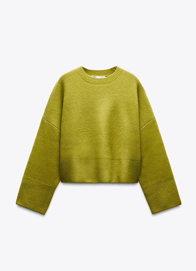 Jersey básico punto liso de Zara (29,95€)