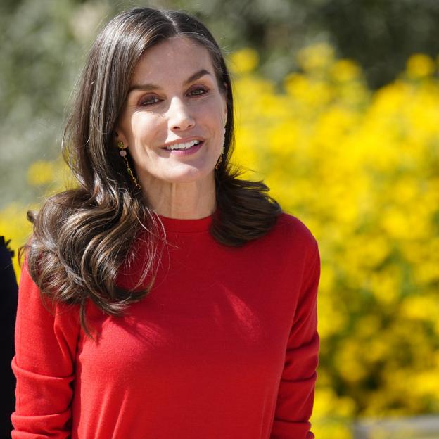 La reina Letizia estrena la falda plisada más romántica en Granada: de Adolfo Domínguez, en color blanco y con vuelo